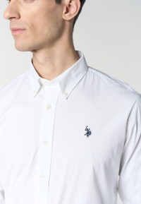 Camicia da uomo in cotone regular fit con colletto button down