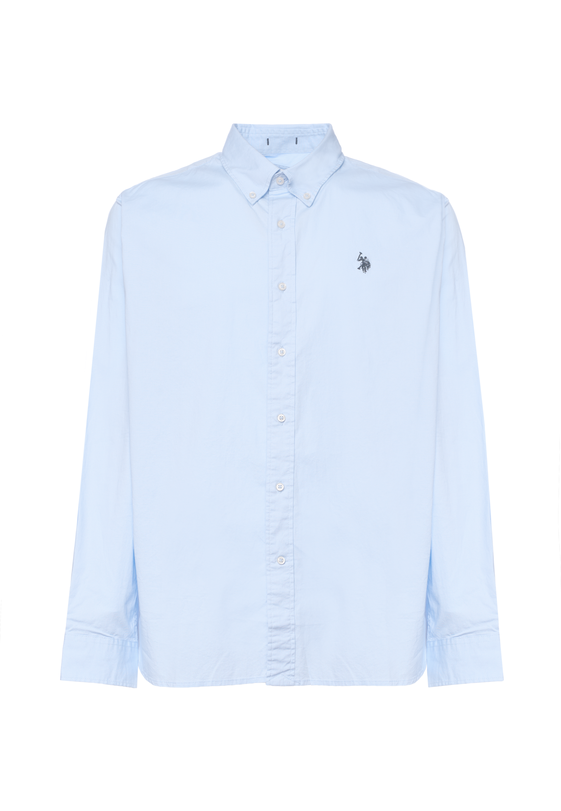 Camicia da uomo in cotone regular fit con colletto button down