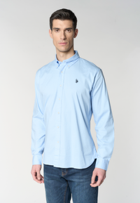 Camicia da uomo in cotone regular fit con colletto button down