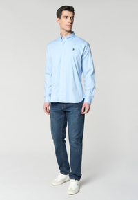 Camicia da uomo in cotone regular fit con colletto button down