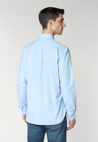 Camicia da uomo in cotone regular fit con colletto button down
