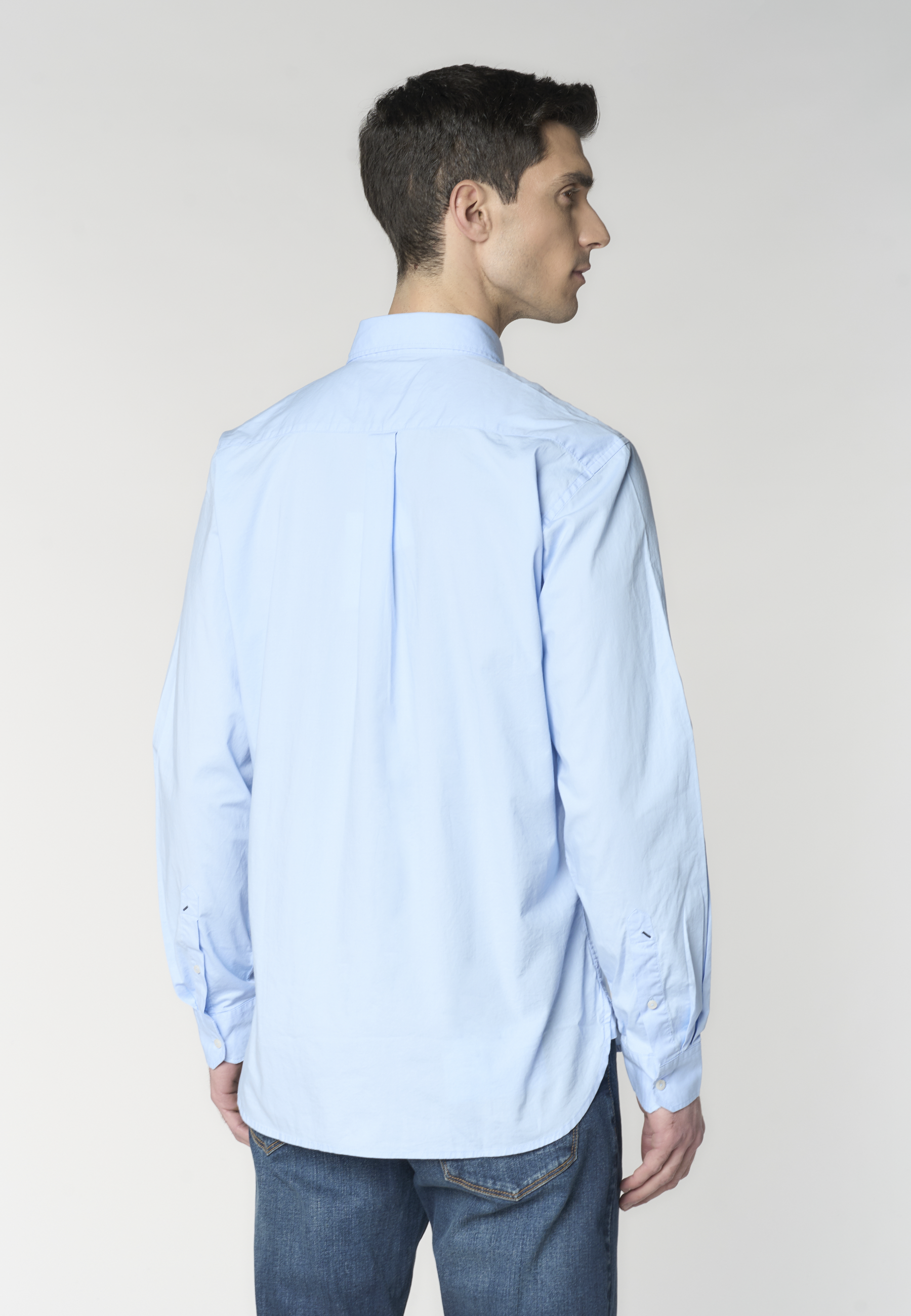 Camicia da uomo in cotone regular fit con colletto button down