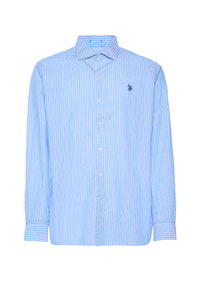 Camicia da uomo slim fit a righe con colletto alla francese
