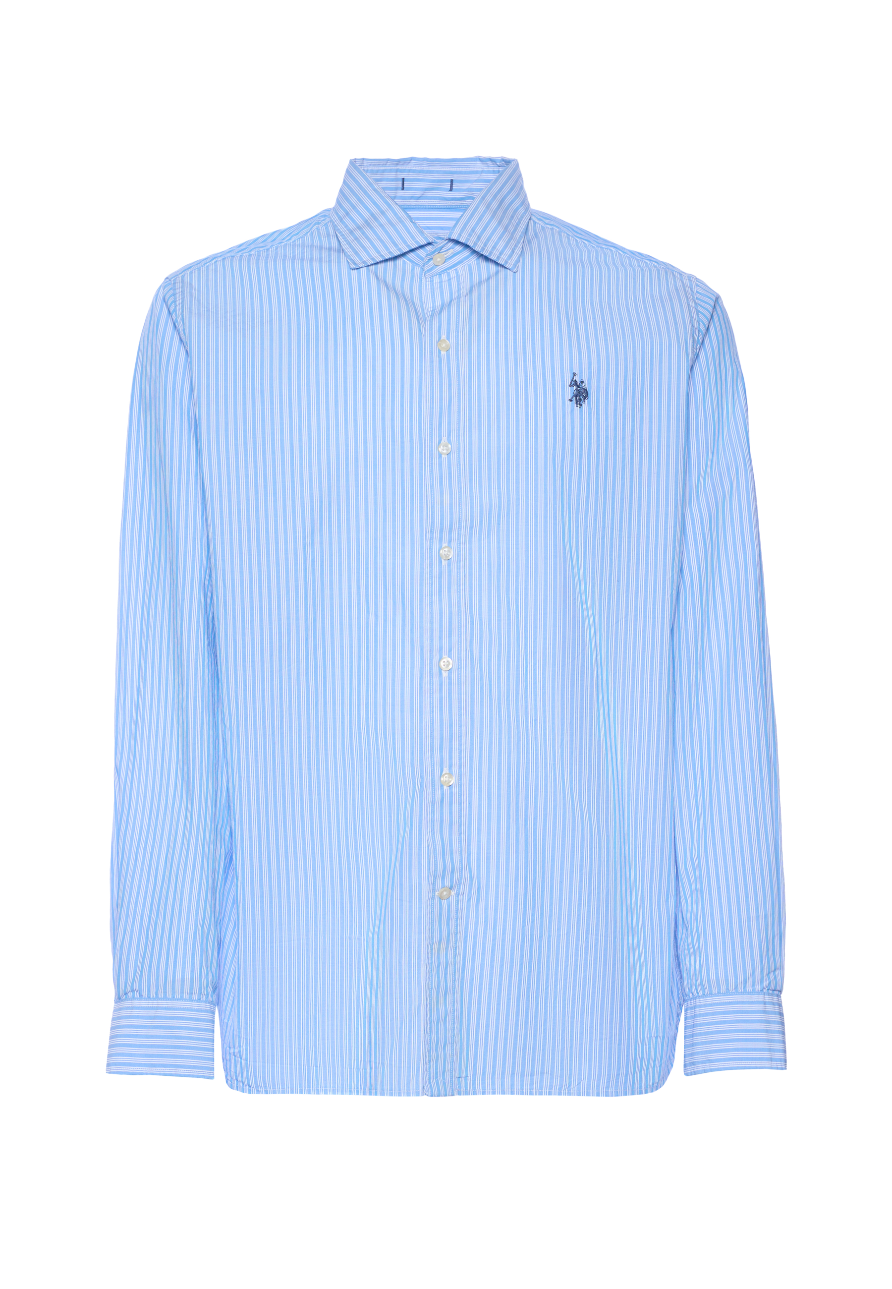 Camicia da uomo slim fit a righe con colletto alla francese