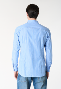 Camicia da uomo slim fit a righe con colletto alla francese