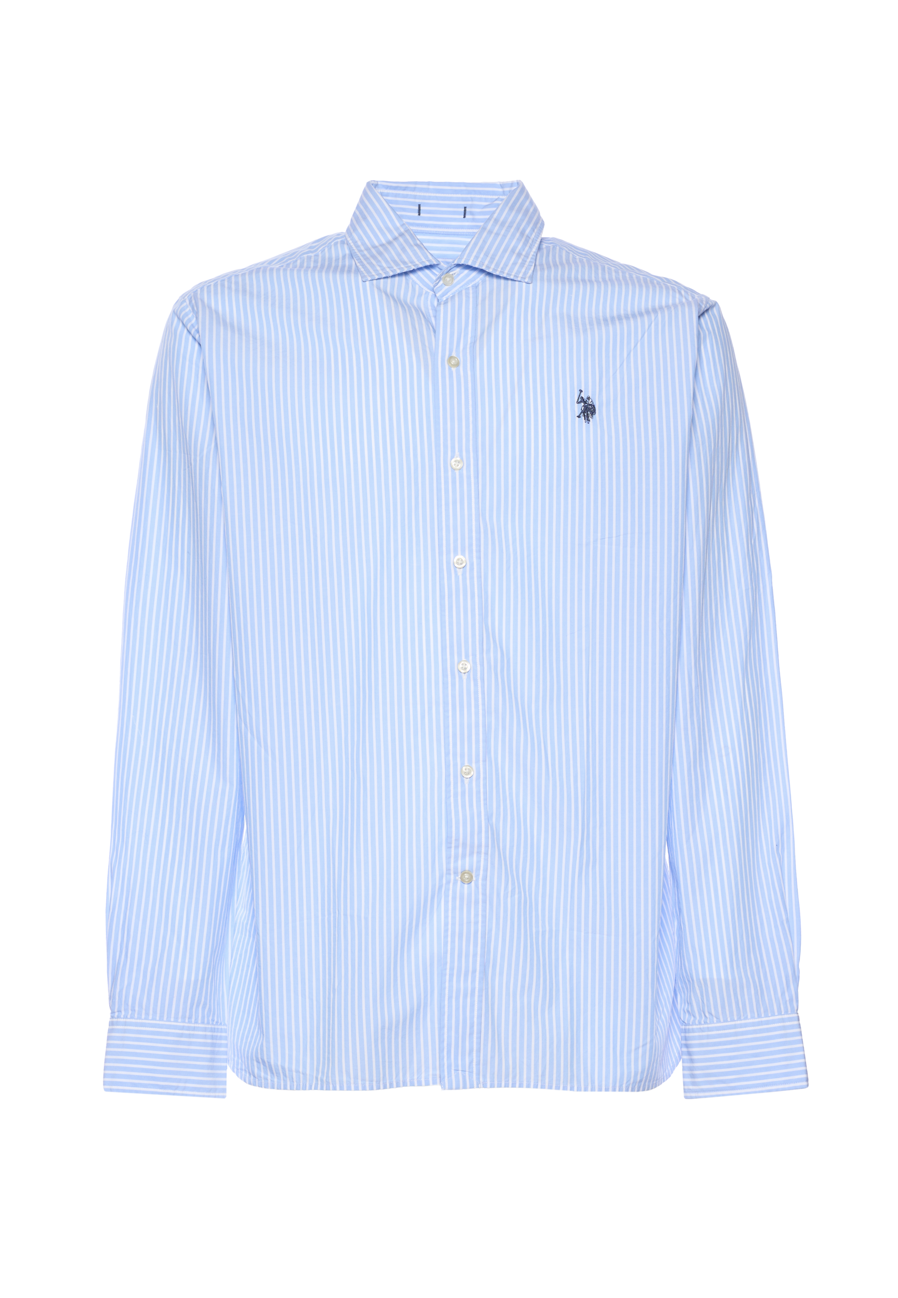 Camicia da uomo in cotone a righe con colletto alla francese