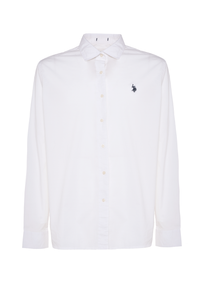 Camicia slim fit da uomo in cotone stretch con colletto alla francese