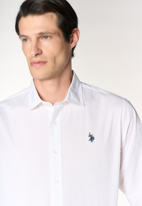 Camicia slim fit da uomo in cotone stretch con colletto alla francese