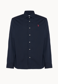 Camicia slim fit da uomo in cotone stretch con colletto alla francese