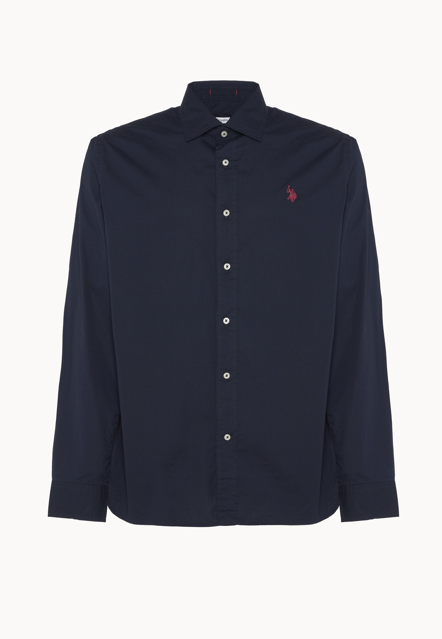 Camicia slim fit da uomo in cotone stretch con colletto alla francese