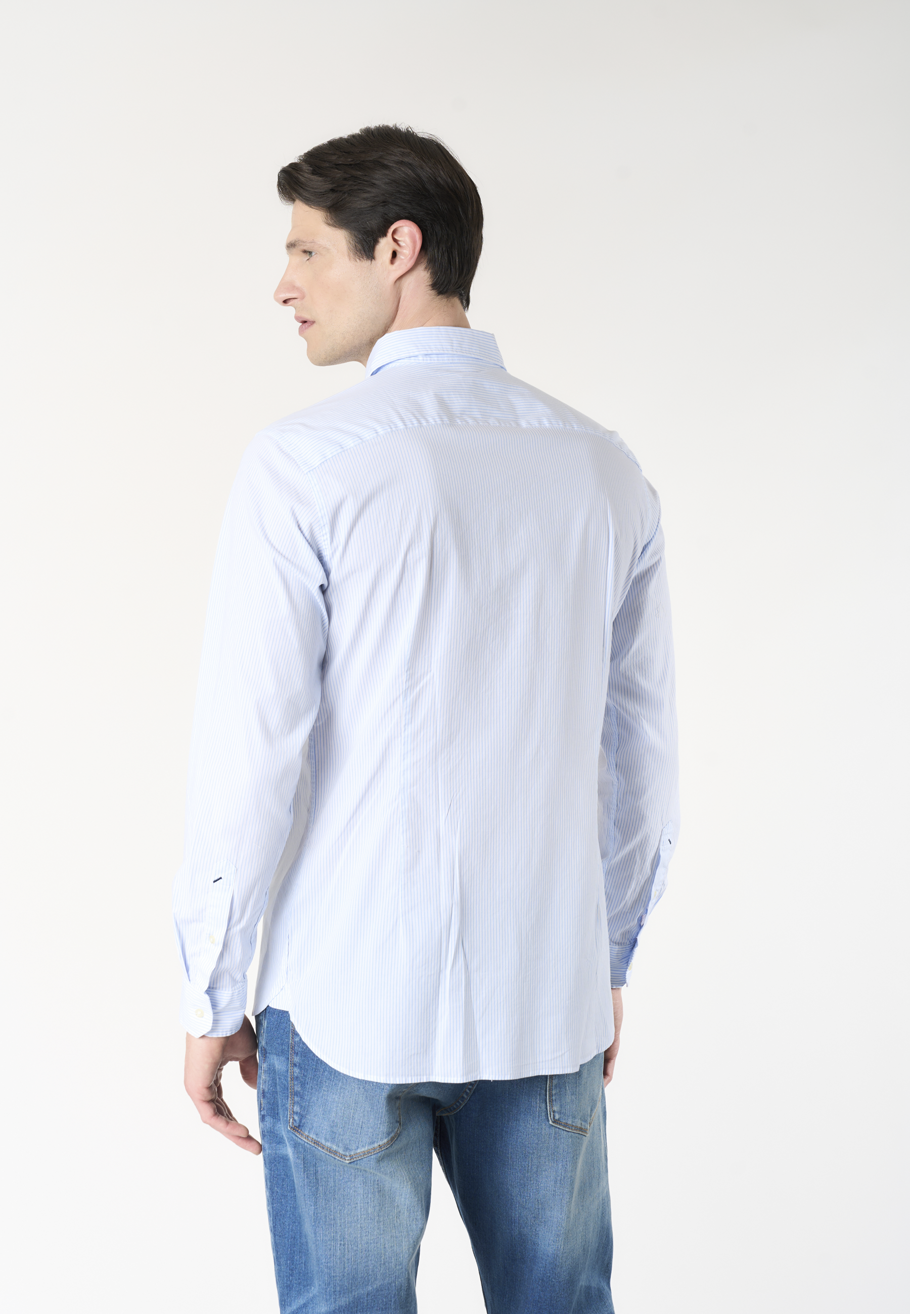 Camicia da uomo slim fit a righe con colletto button down