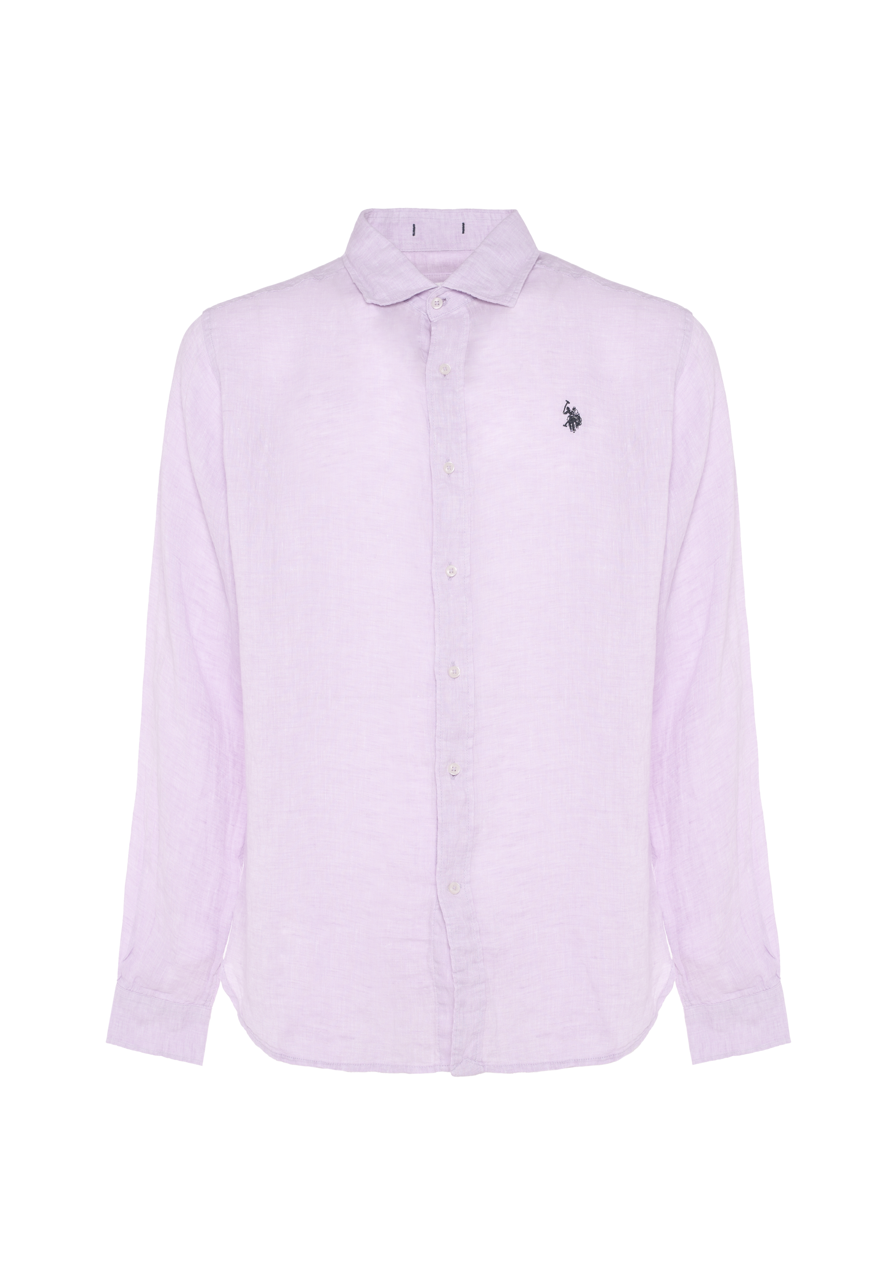 Camicia da uomo slim fit in lino con colletto francese