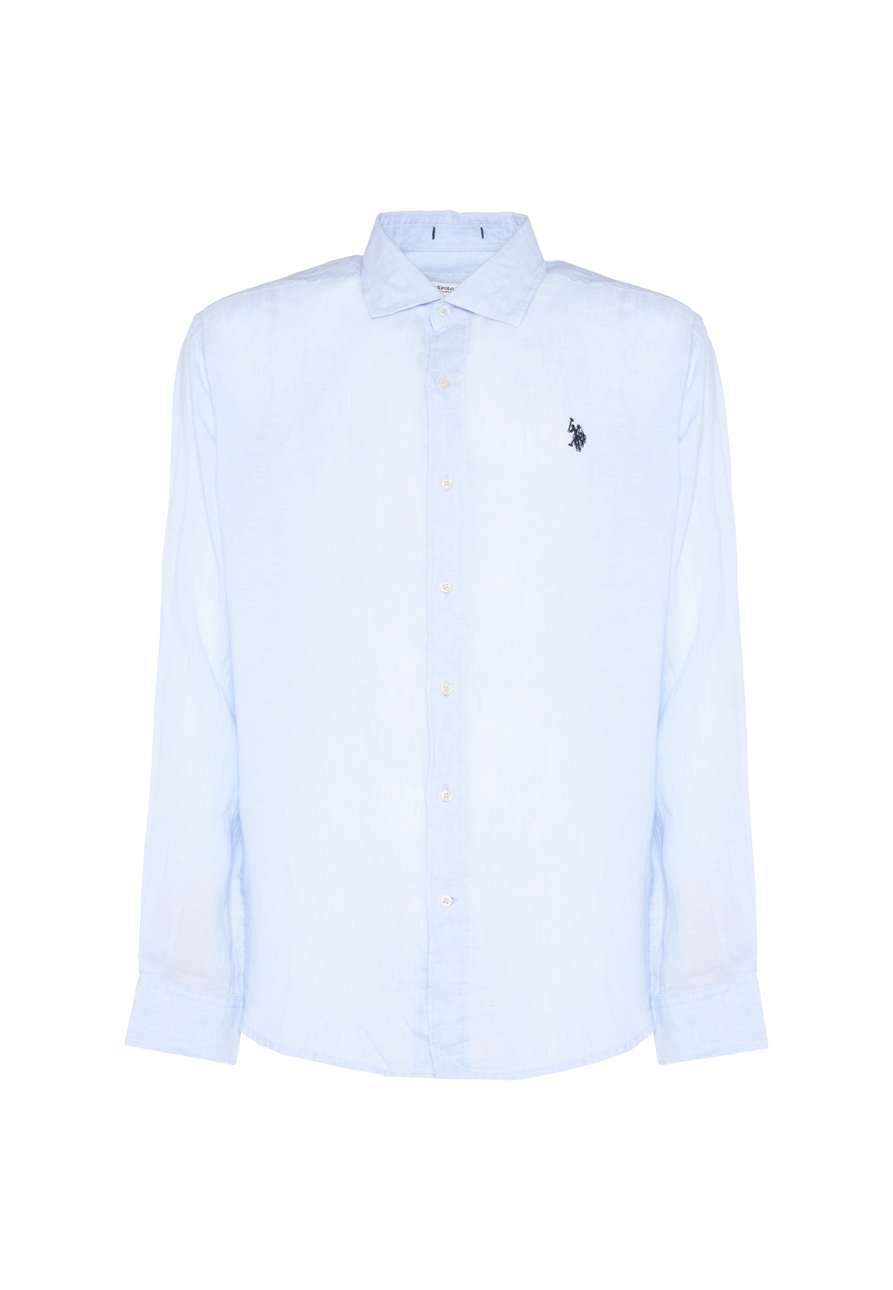 Camicia da uomo slim fit in lino con colletto francese
