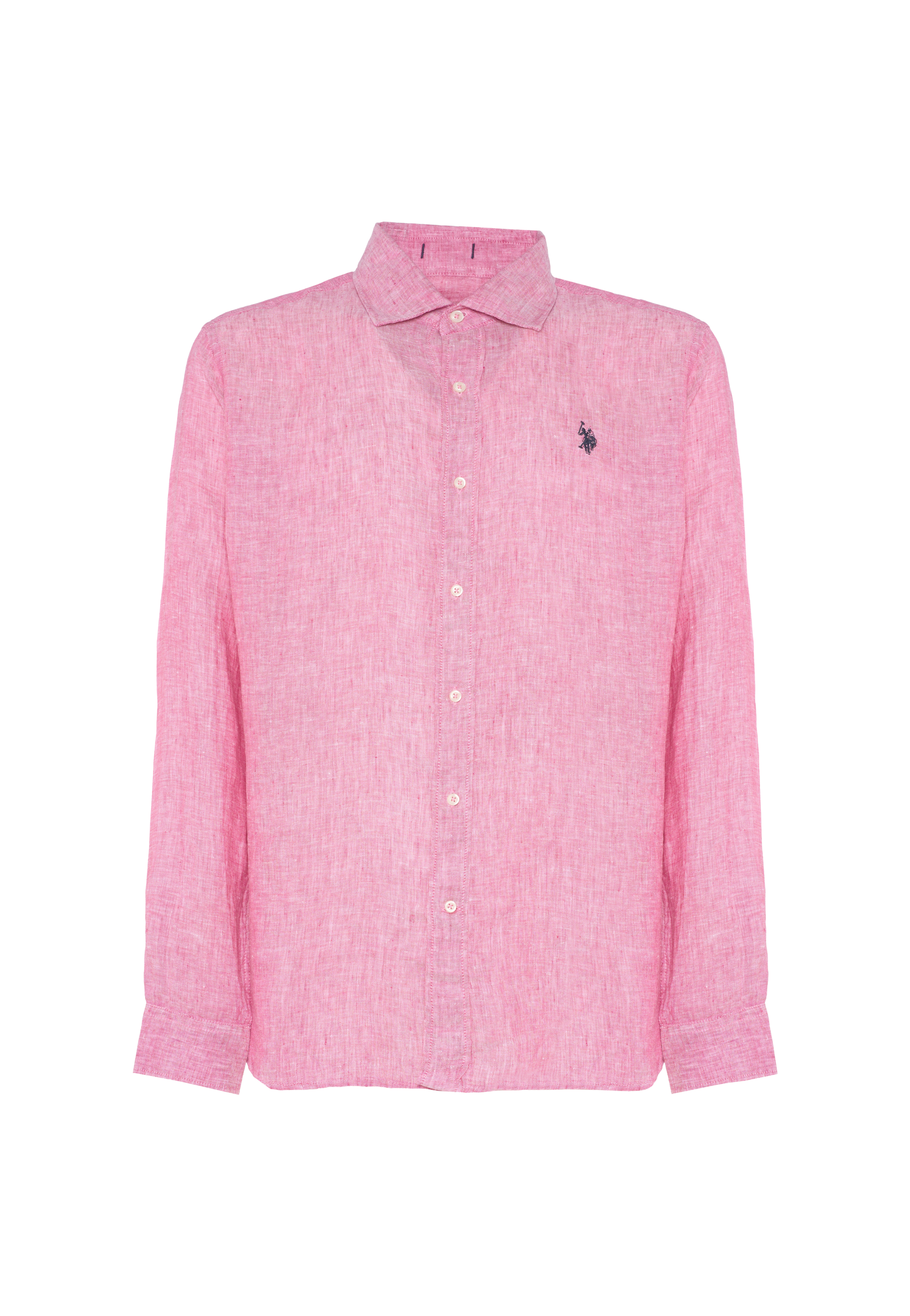Camicia da uomo slim fit in lino con colletto francese