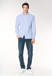 Camicia da uomo slim fit a righe con colletto button down