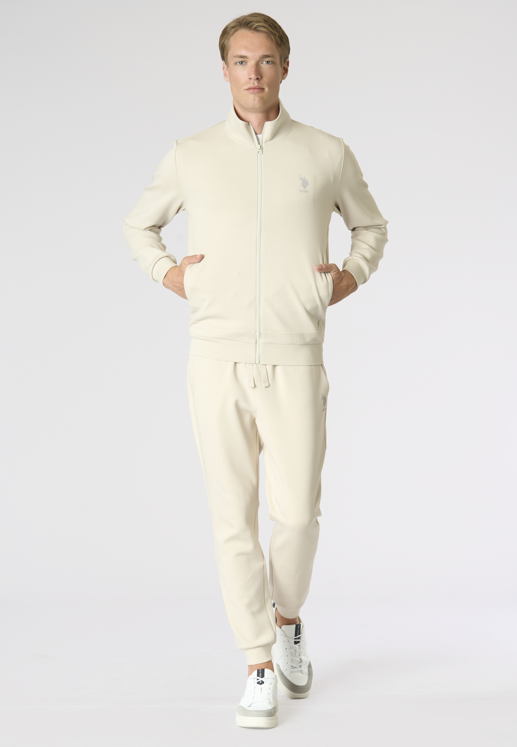 Pantalone sportivo da uomo con coulisse regolabile in scuba fleece