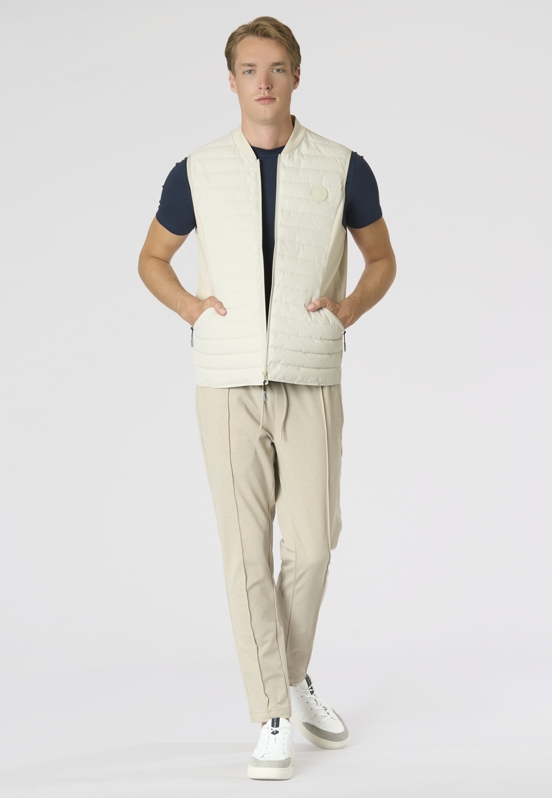 Gilet imbottito da uomo full zip con tasche laterali
