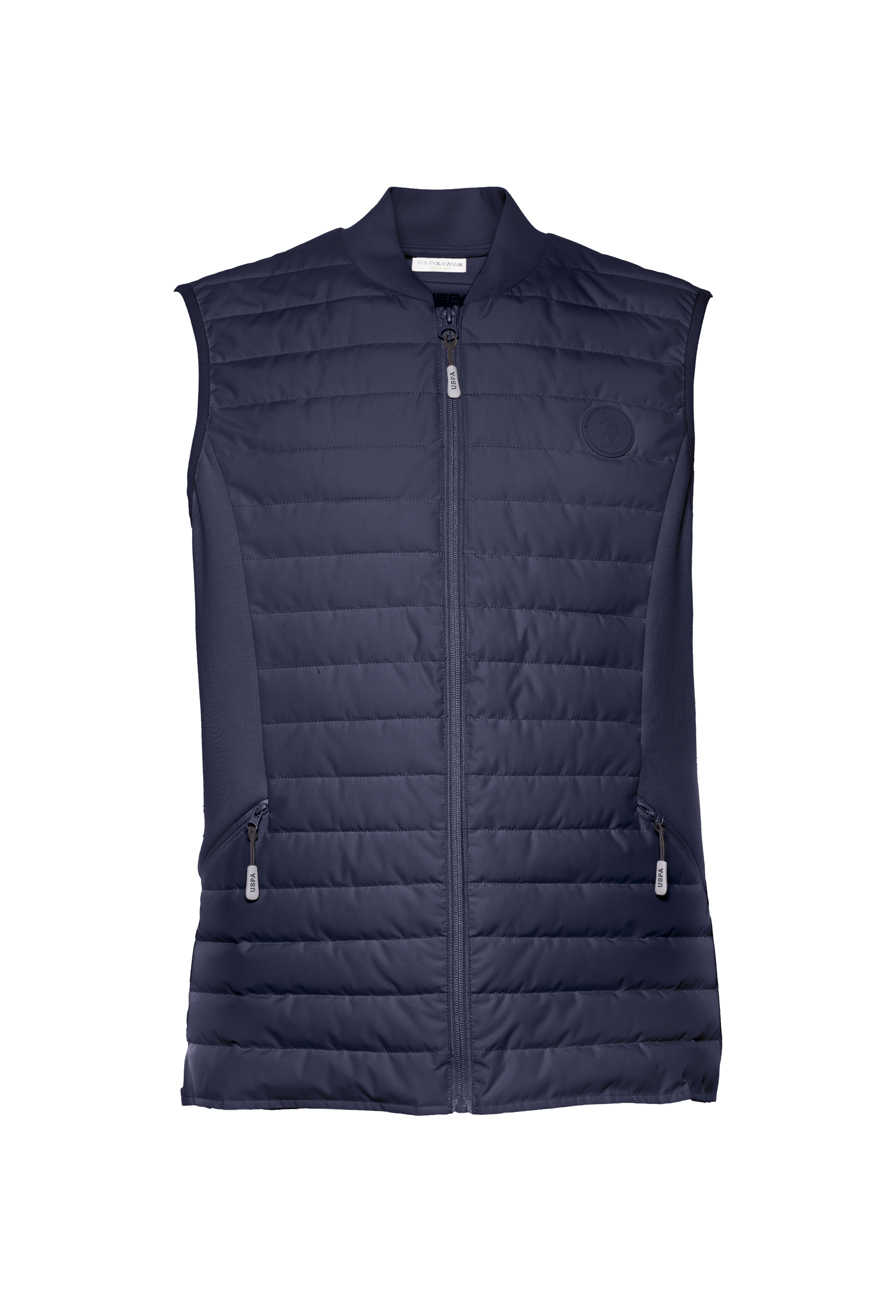 Gilet imbottito da uomo full zip con tasche laterali