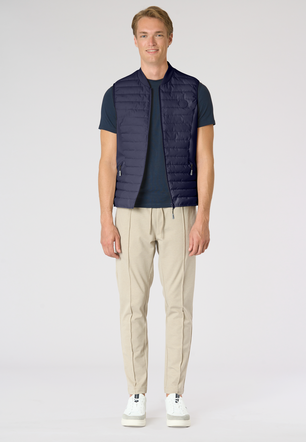 Gilet imbottito da uomo full zip con tasche laterali