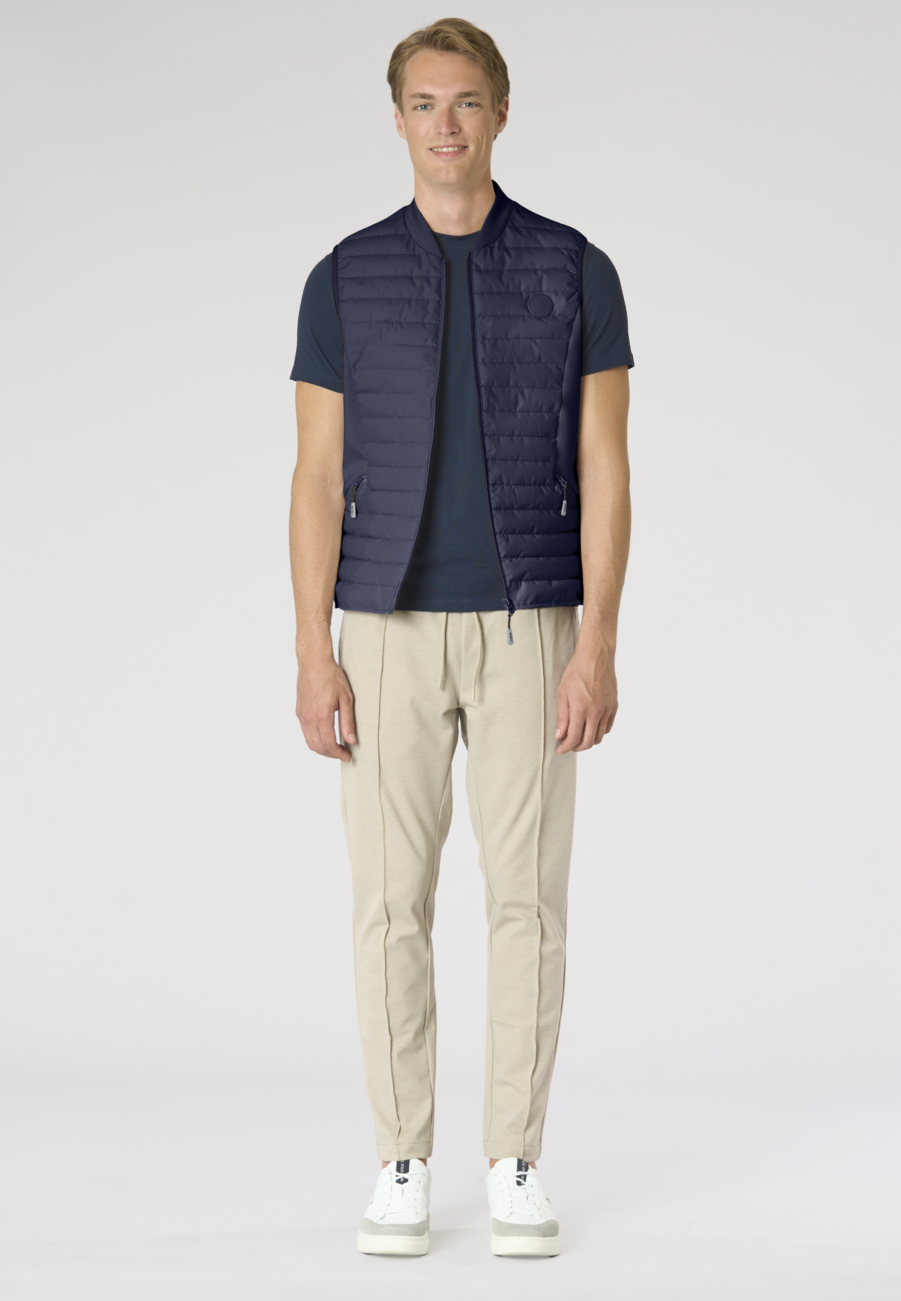 Gilet imbottito da uomo full zip con tasche laterali