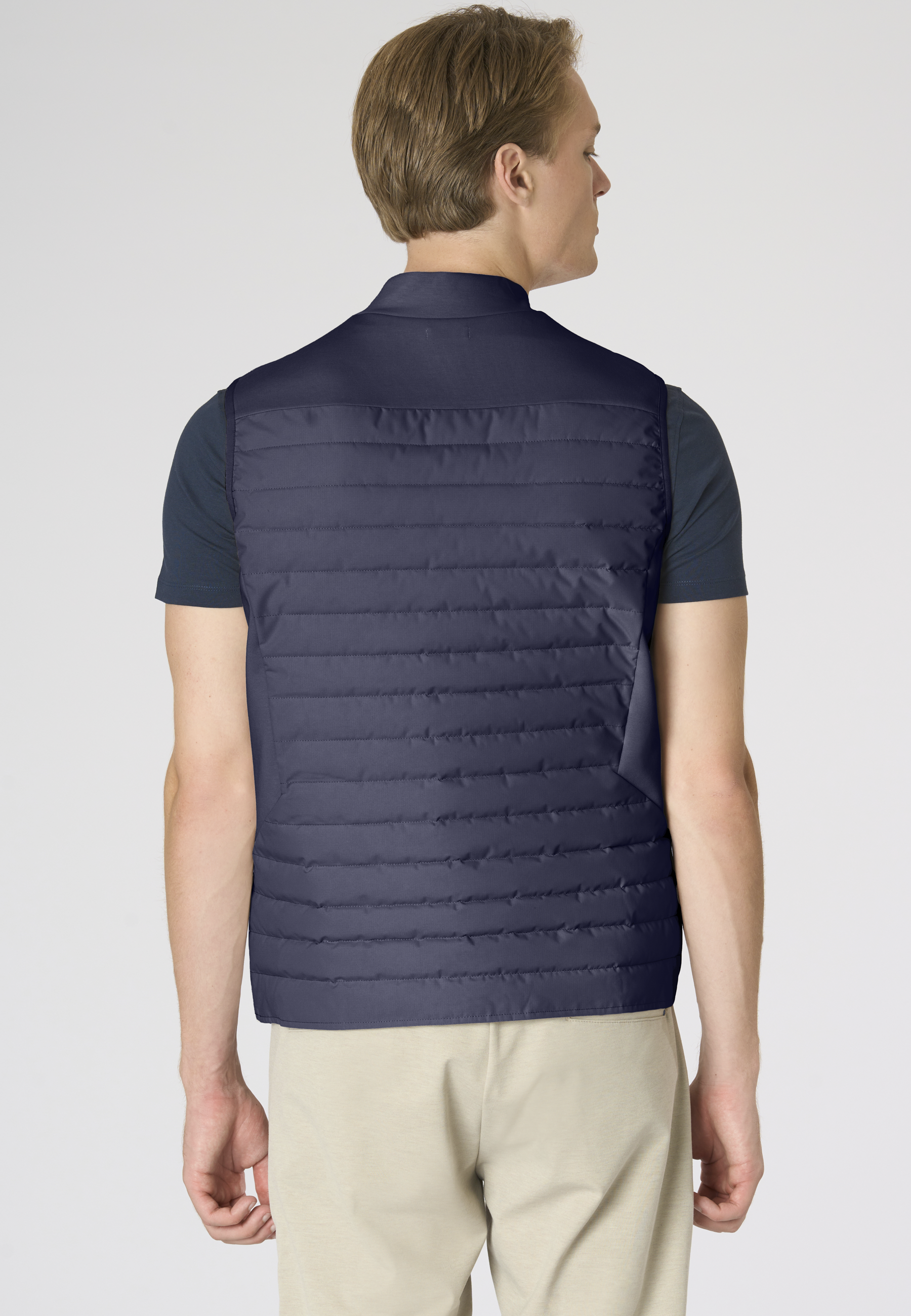 Gilet imbottito da uomo full zip con tasche laterali