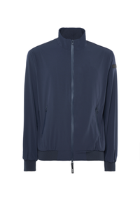 Bomber da uomo in nylon stretch con zip