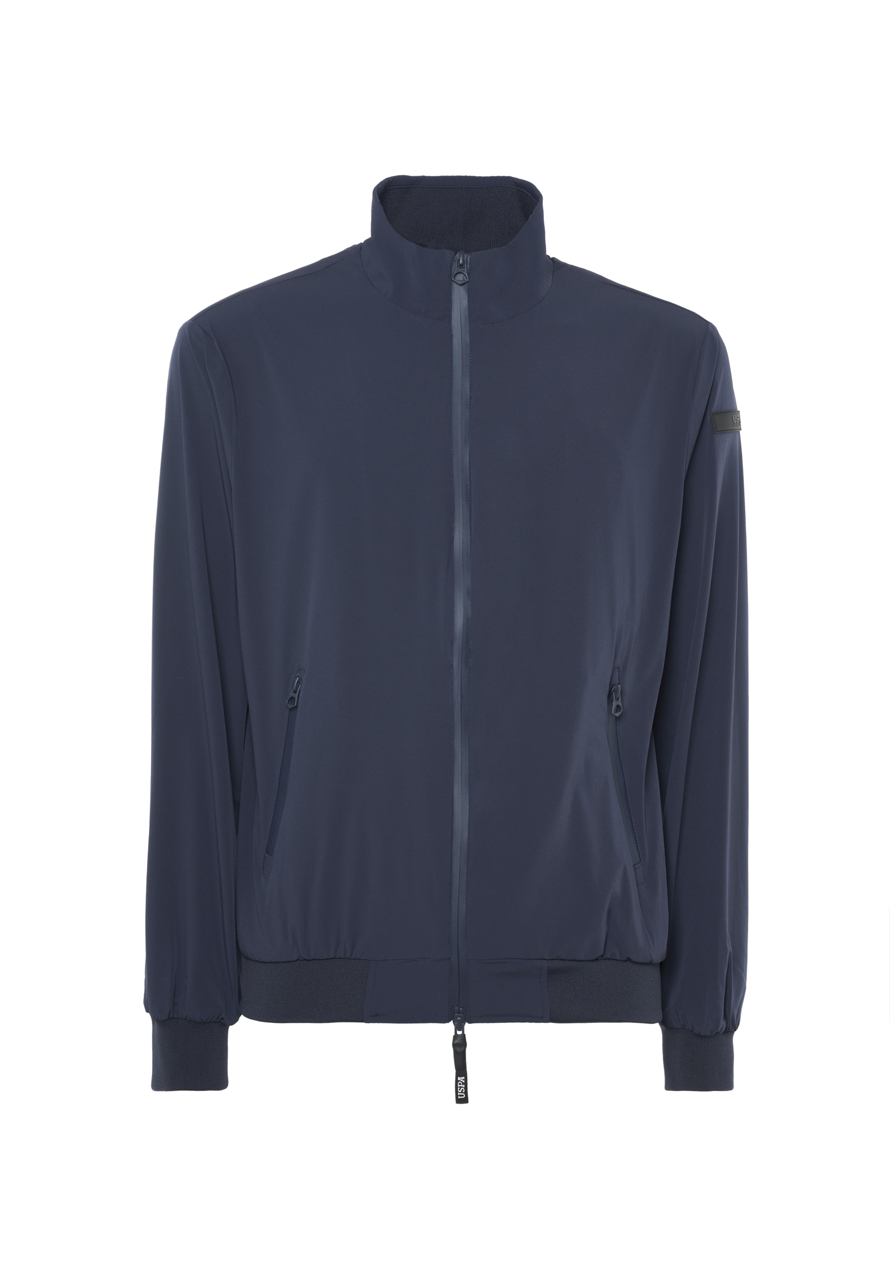 Bomber da uomo in nylon stretch con zip