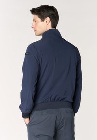 Bomber da uomo in nylon stretch con zip