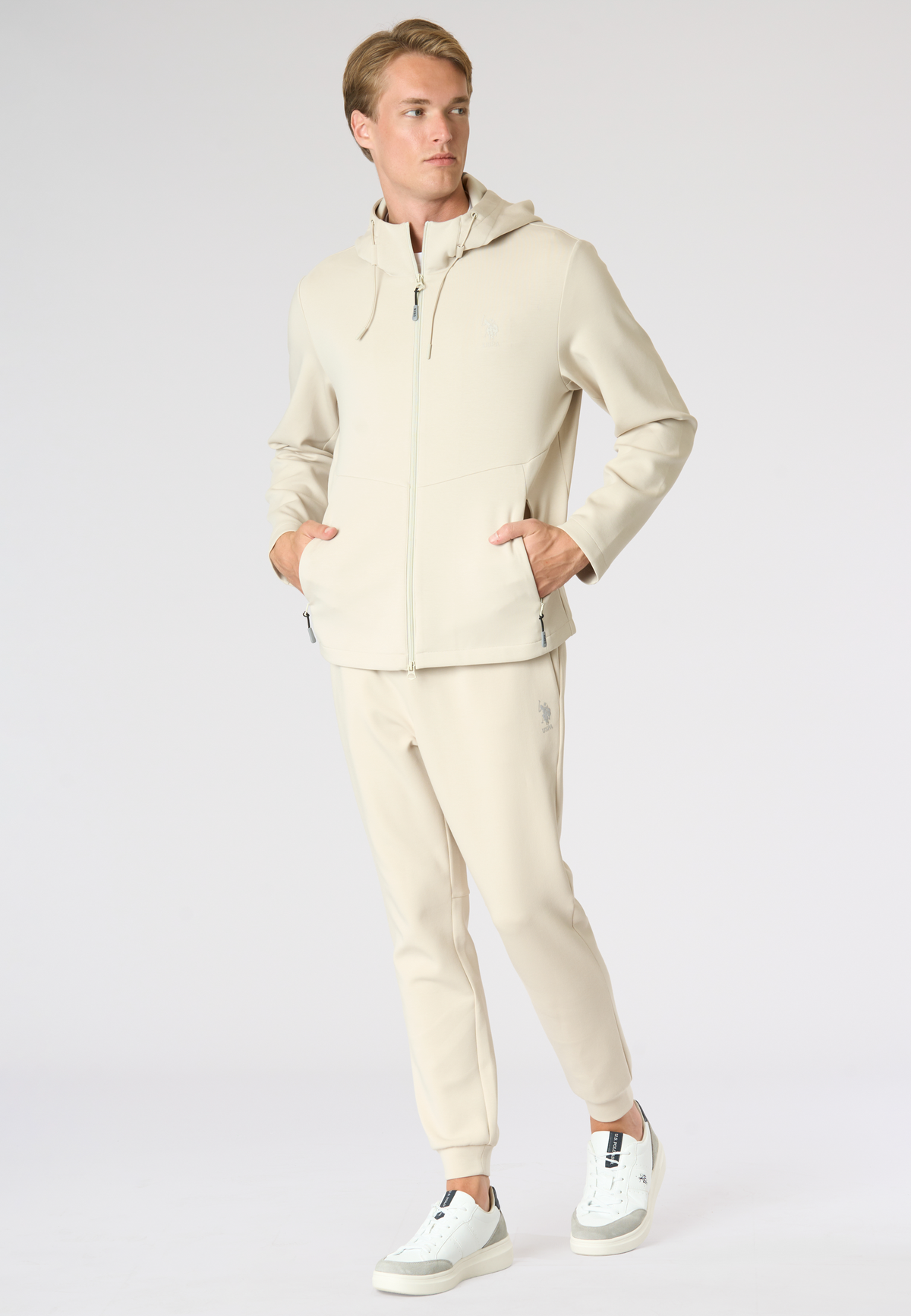 Giacca da uomo in scuba fleece con cappuccio e full zip