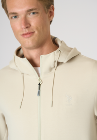 Giacca da uomo in scuba fleece con cappuccio e full zip