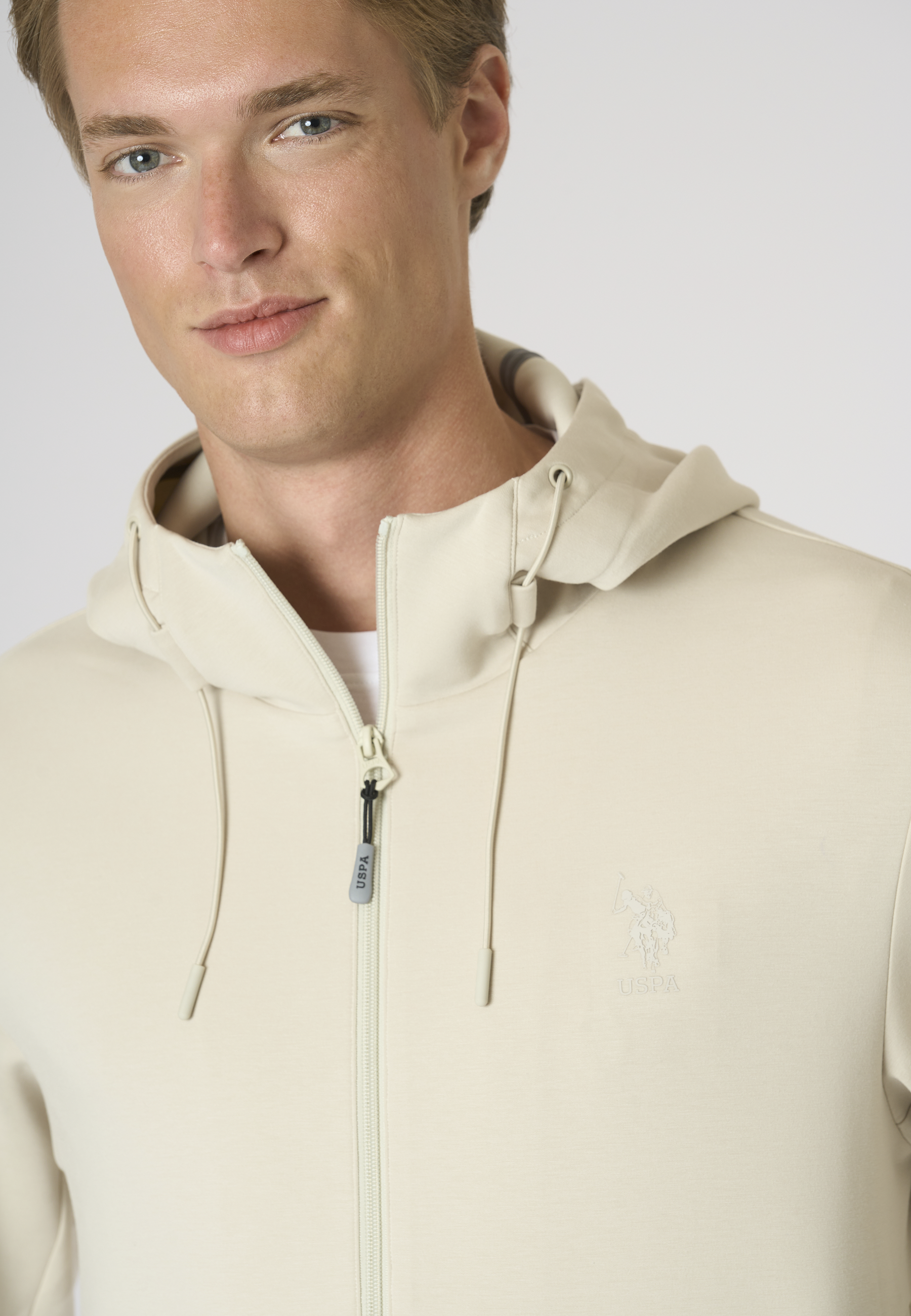 Giacca da uomo in scuba fleece con cappuccio e full zip