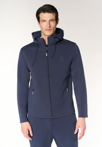 Giacca da uomo in scuba fleece con cappuccio e full zip