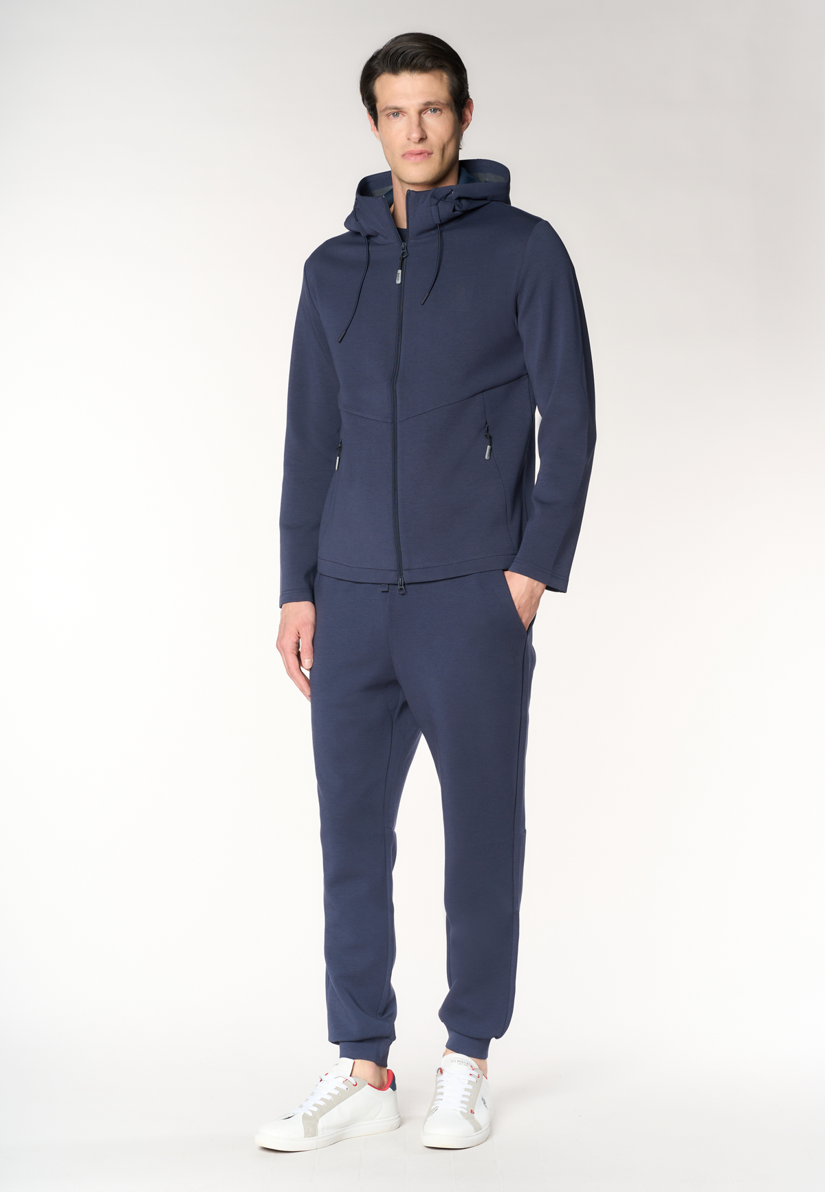 Giacca da uomo in scuba fleece con cappuccio e full zip