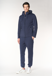 Giacca da uomo in scuba fleece con cappuccio e full zip