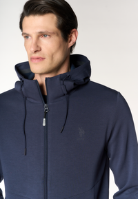 Giacca da uomo in scuba fleece con cappuccio e full zip