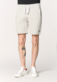 Pantalone corto da uomo in felpa melange con coulisse regolabile