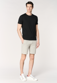 Pantalone corto da uomo in felpa melange con coulisse regolabile