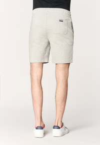 Pantalone corto da uomo in felpa melange con coulisse regolabile