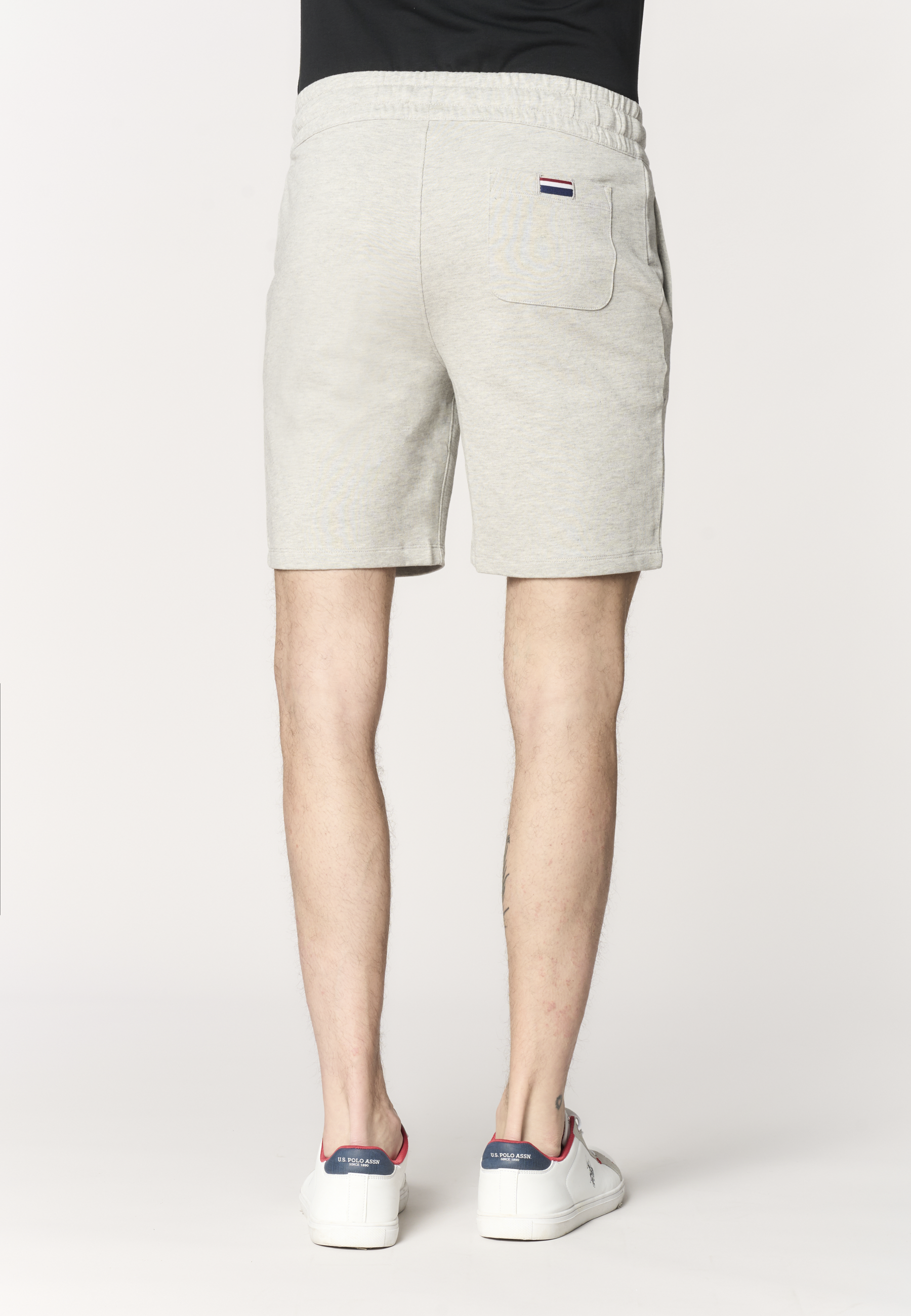 Pantalone corto da uomo in felpa melange con coulisse regolabile
