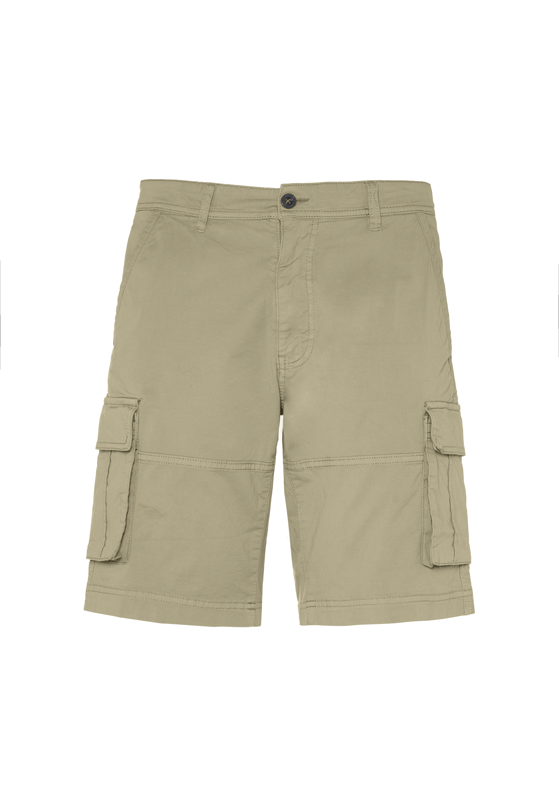 Pantalone corto cargo in cotone con tasche applicate