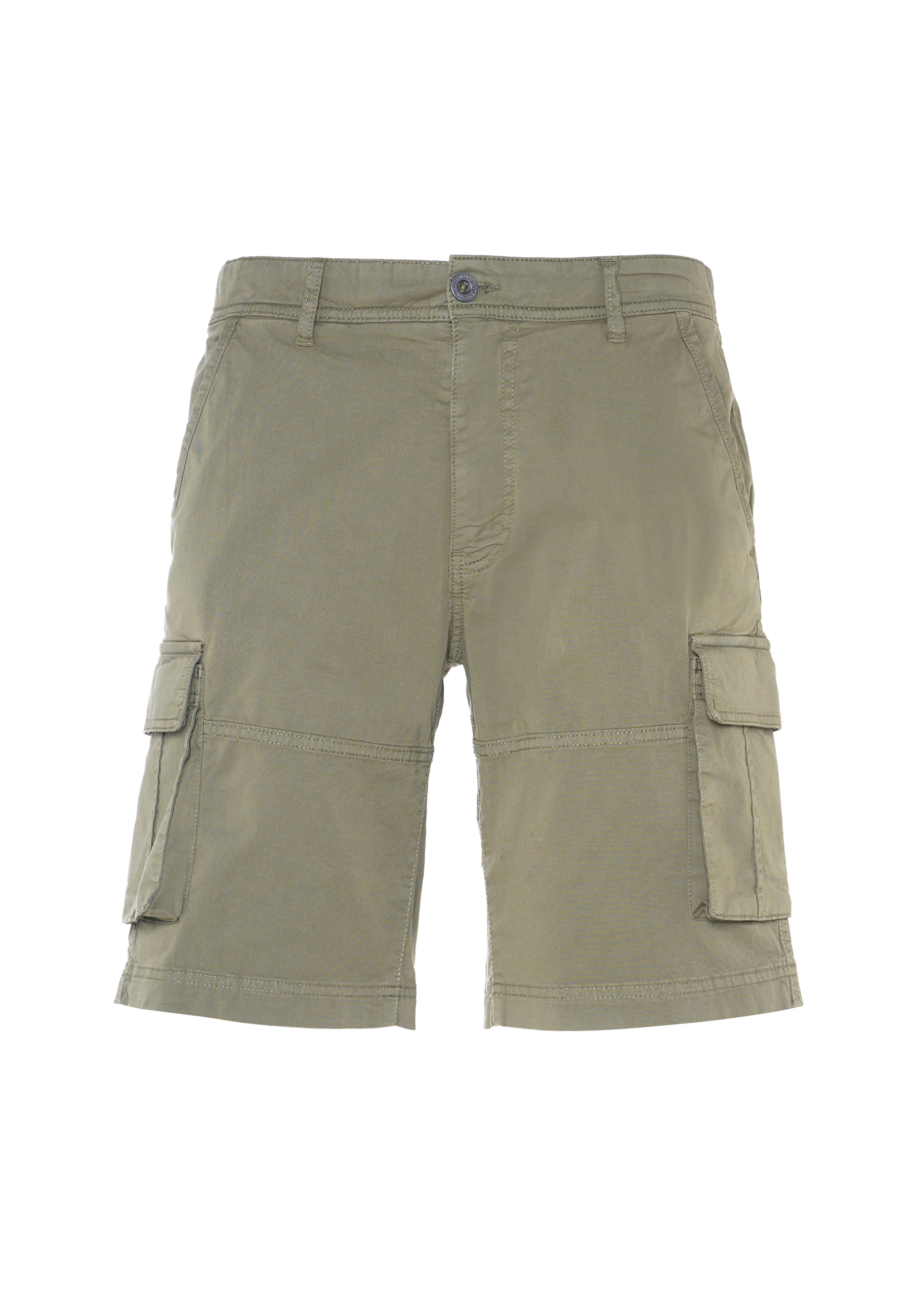 Pantalone corto cargo in cotone con tasche applicate