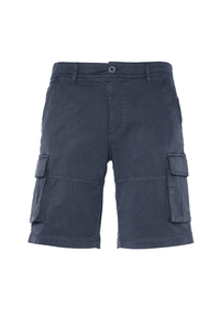 Pantalone corto cargo in cotone con tasche applicate
