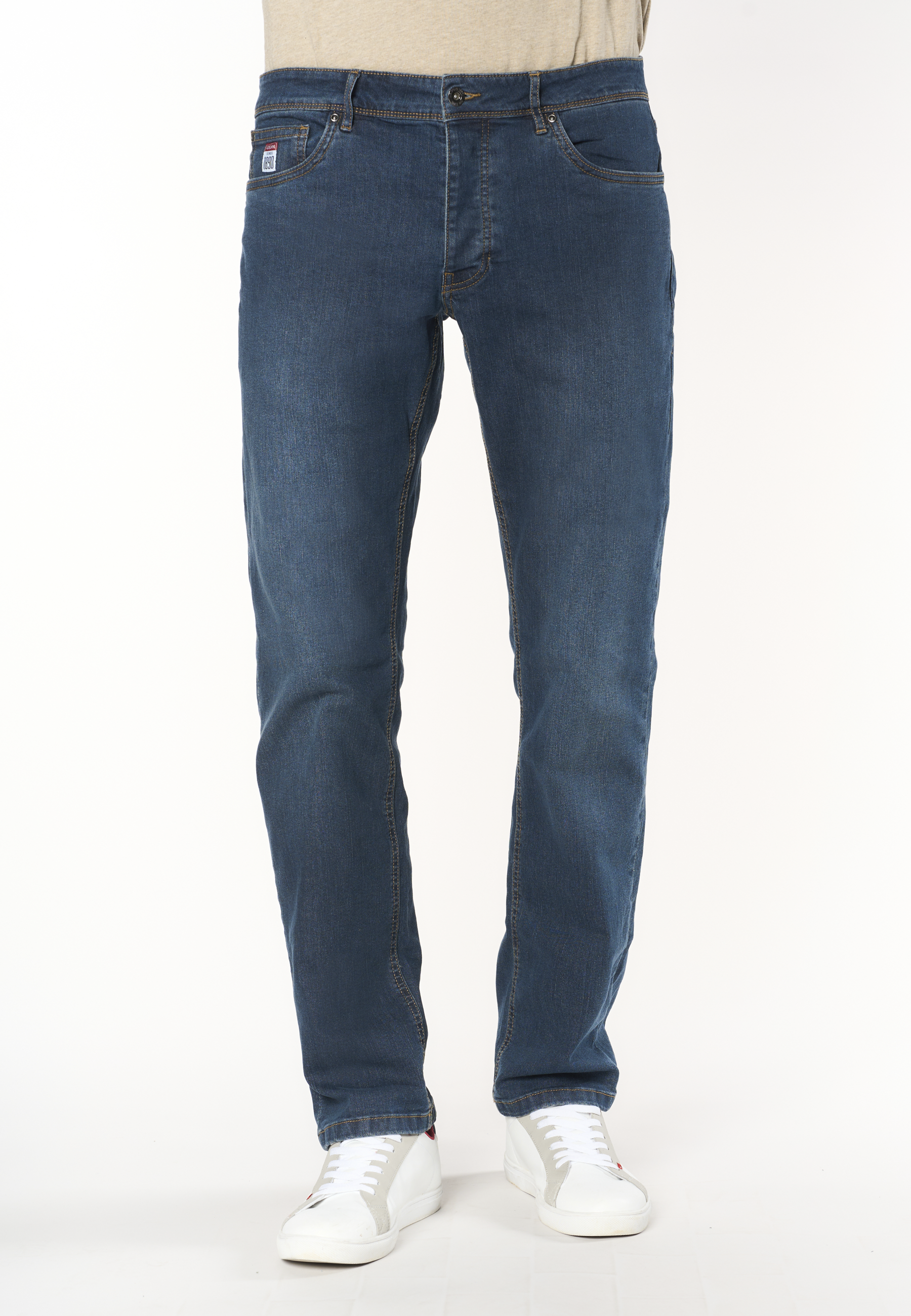 Pantalone denim da uomo cinque tasche regular fit