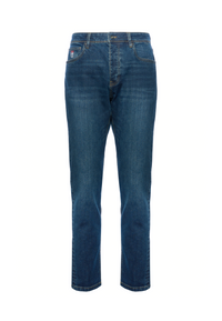 Pantalone denim cinque tasche tapered fit