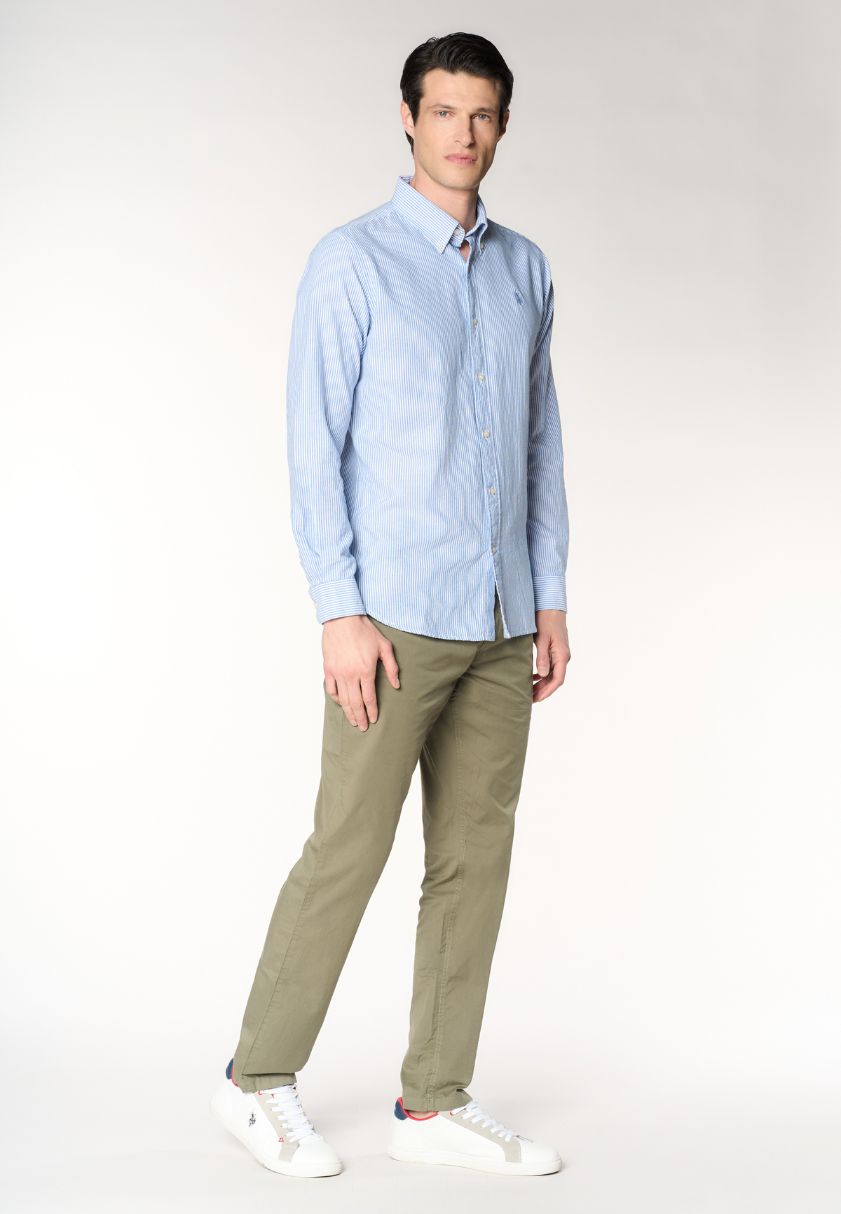 Pantalone cinque tasche da uomo in cotone stretch