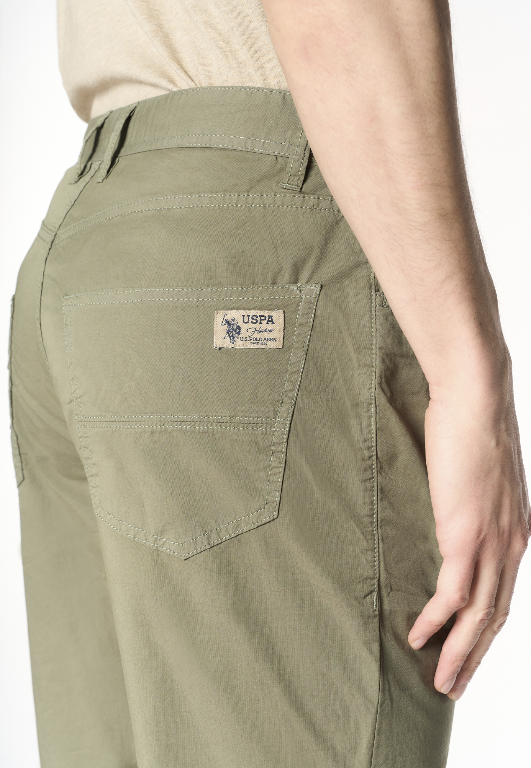 Pantalone cinque tasche da uomo in cotone stretch