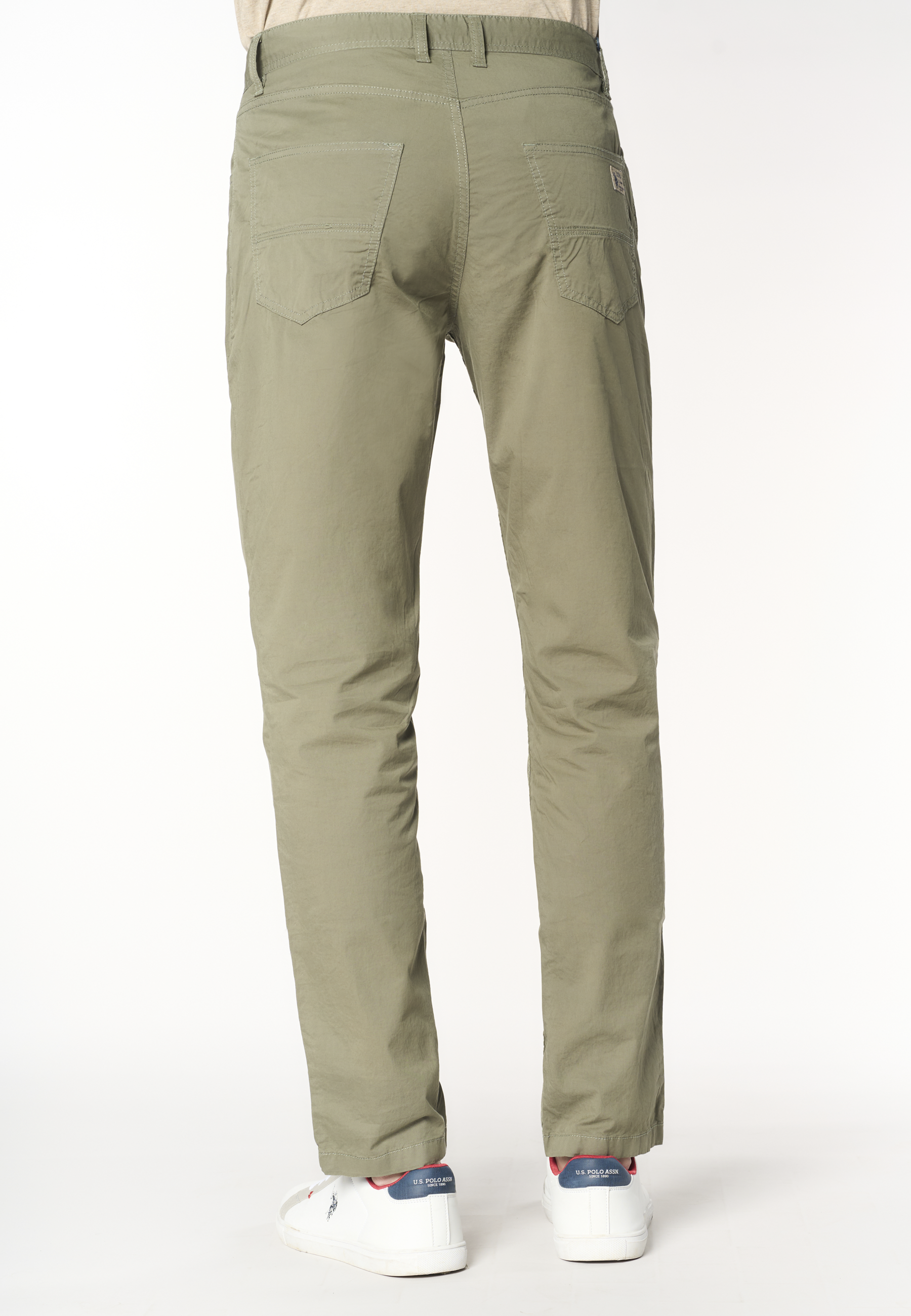 Pantalone cinque tasche da uomo in cotone stretch