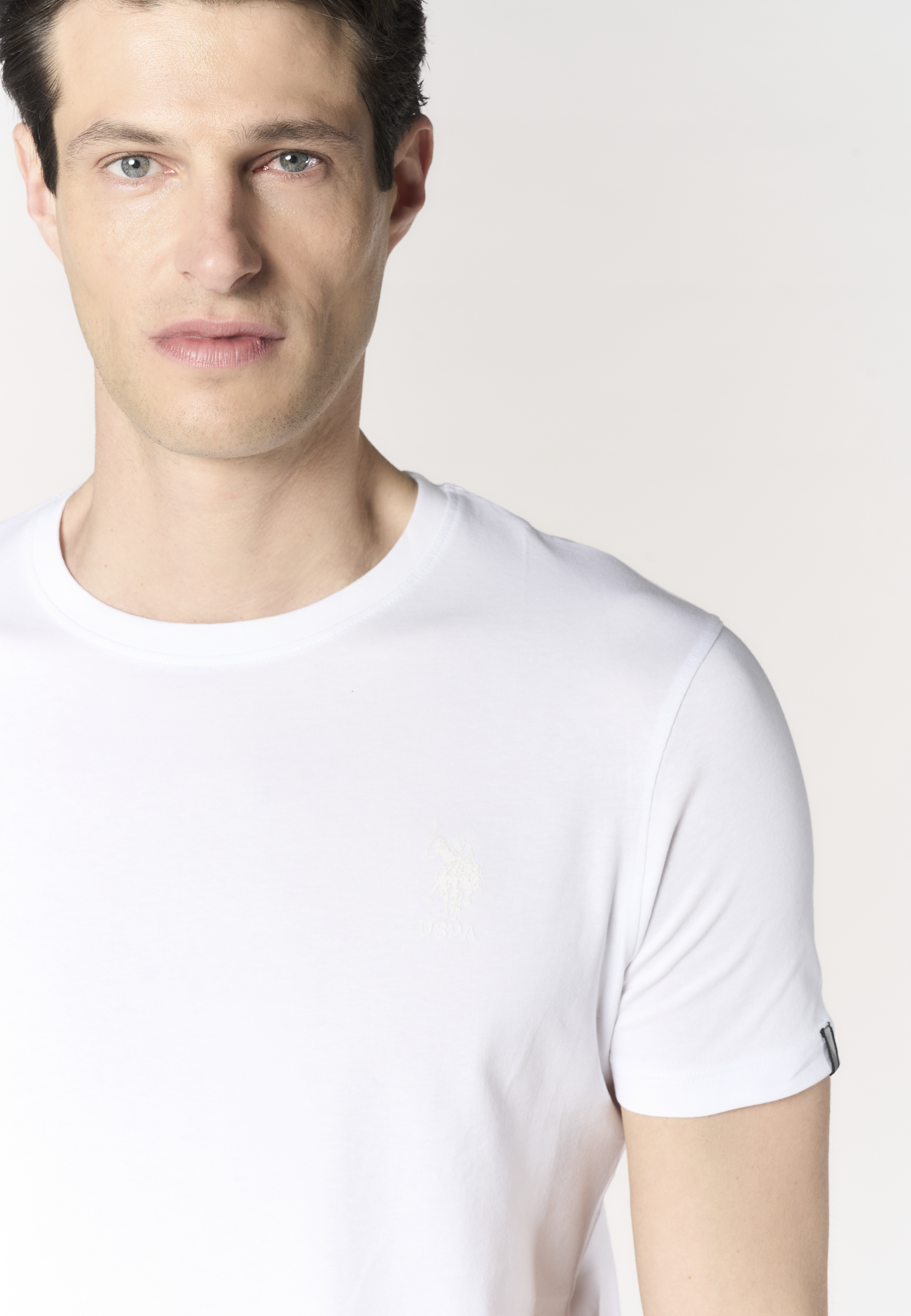 T-shirt da uomo in in cotone stretch con logo