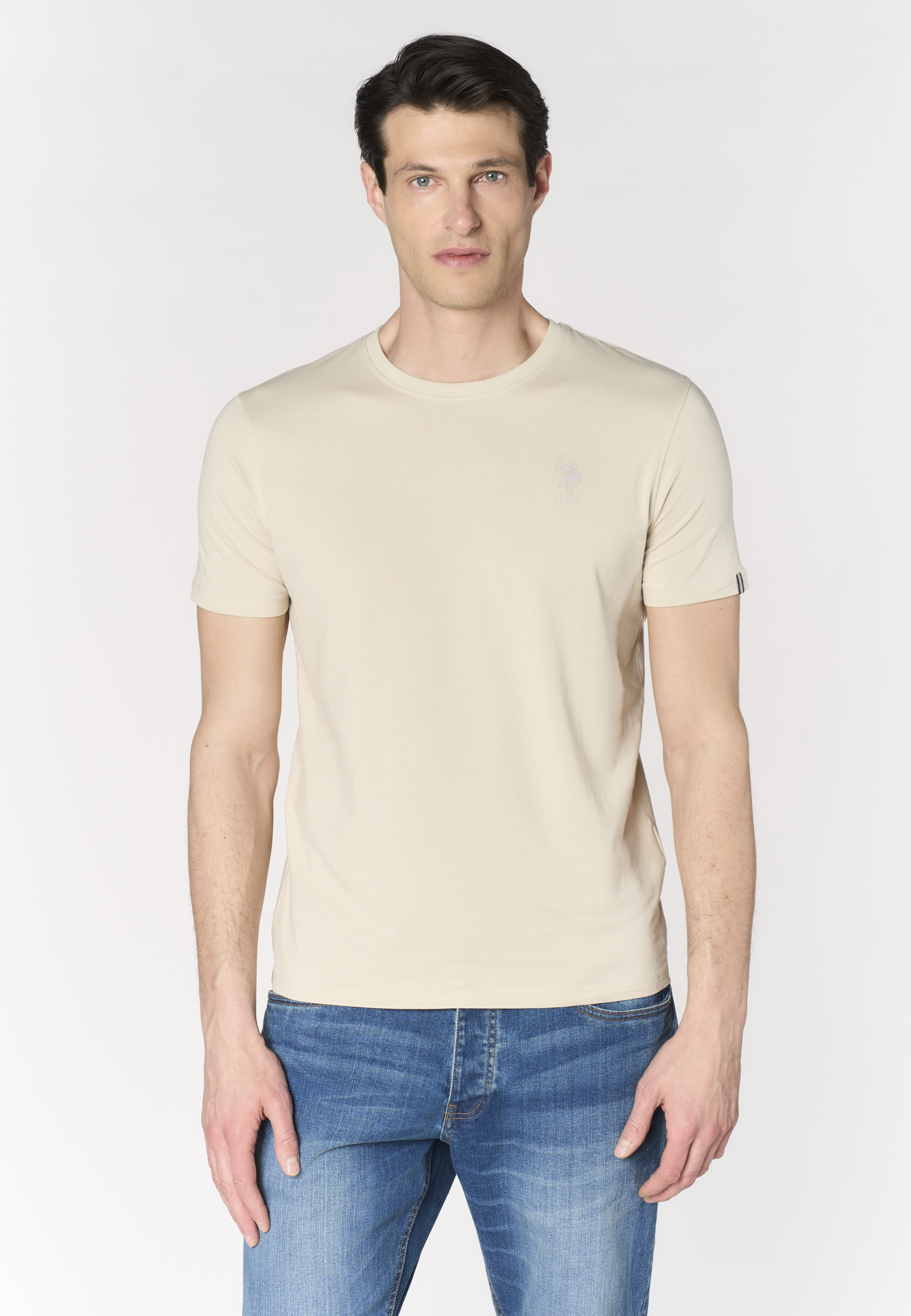 T-shirt da uomo in in cotone stretch con logo