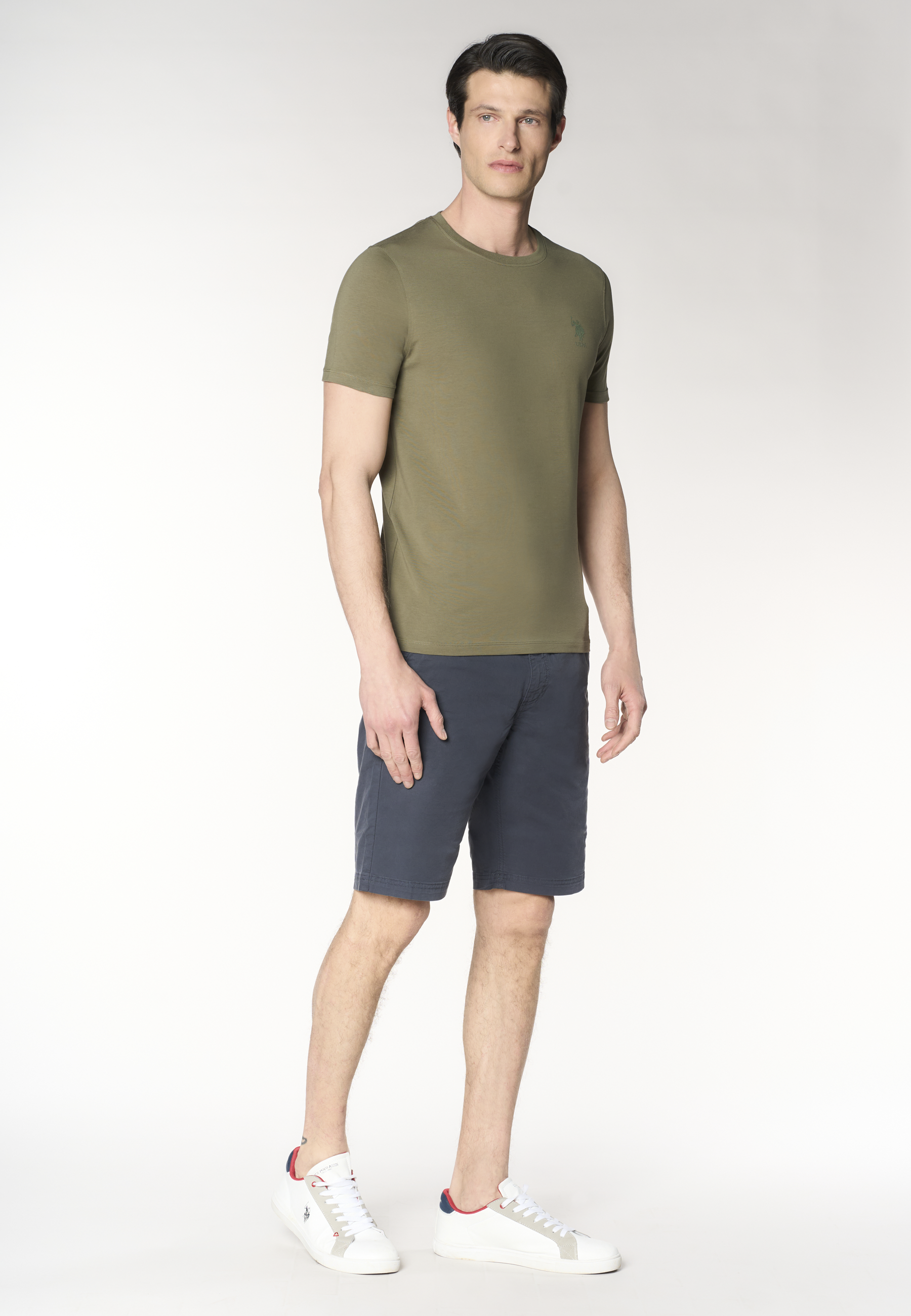 T-shirt da uomo in in cotone stretch con logo